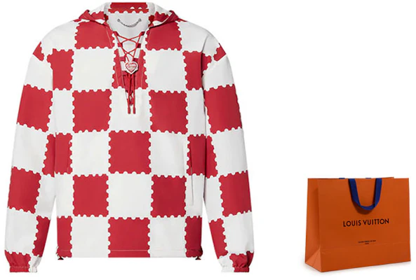 路易威登 FW21 巨型棋盤格防風外套 紅白 1A9GPP Cheap 路易威登 FW21 巨型棋盤格防風外套 紅白 1A9GPP