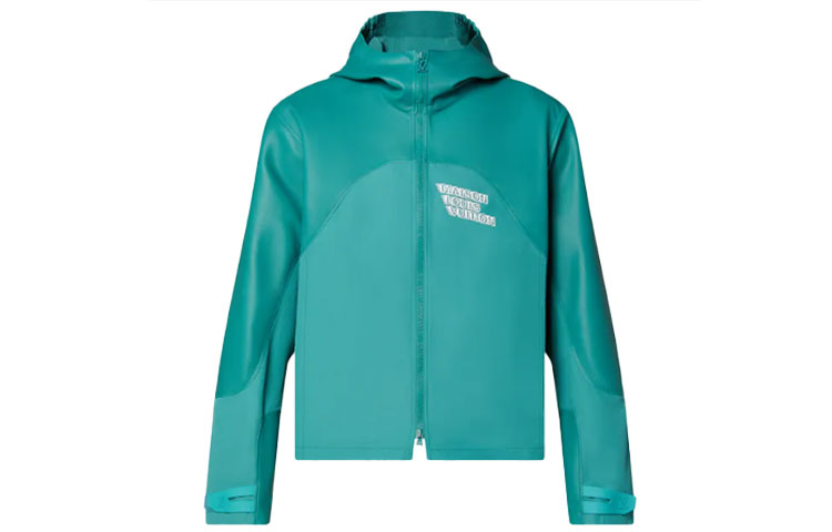 Order LOUIS VUITTON FW21 Green Leather Hooded Jacket with Mixed Leather. 1A9A4U