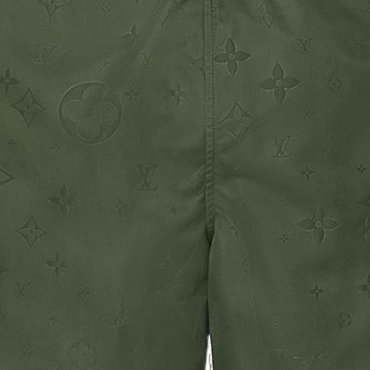 Sizing LOUIS VUITTON FW21 Celana Pendek Pria Hijau Monogram Loose Fit Casual. 1A9GAV