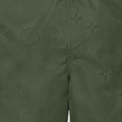LOUIS VUITTON FW21 Celana Pendek Pria Hijau Monogram Loose Fit Casual. 1A9GAV Sizing LOUIS VUITTON FW21 Celana Pendek Pria Hijau Monogram Loose Fit Casual. 1A9GAV