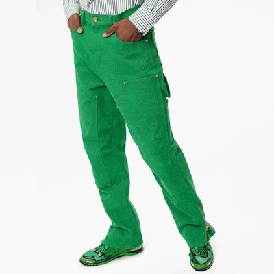 루이비통 FW21 그린 워크웨어 솔리드 컬러 데님 진. 1A96V7 Purchase 루이비통 FW21 그린 워크웨어 솔리드 컬러 데님 진. 1A96V7