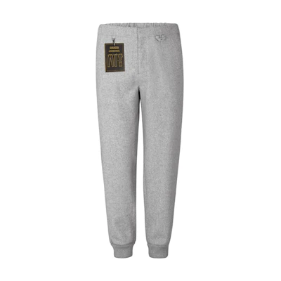 LOUIS VUITTON FW21 Grey Knit Joggers - Cashmere Blend with Patch Detail. 1A5VM7