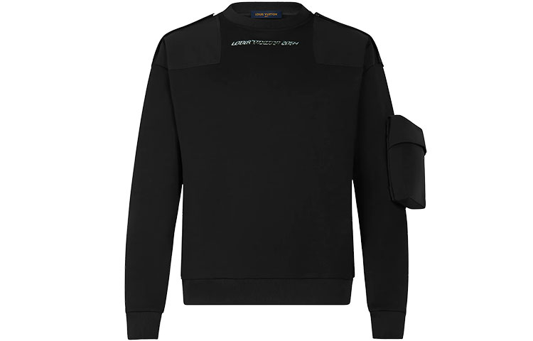 Louis Vuitton FW21 Logo Pocket Graphic Long Sleeve Sweatshirt Black () 1A5WBA