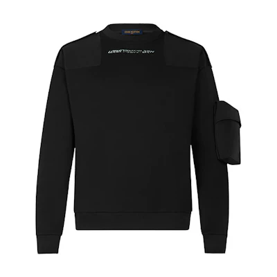 Louis Vuitton FW21 Logo Pocket Graphic Long Sleeve Sweatshirt Black () 1A5WBA