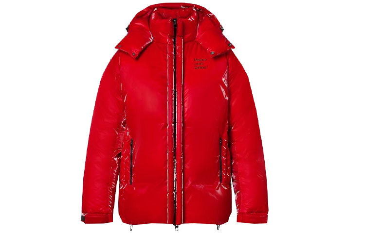 Louis Vuitton FW21 Logo Puffer Hooded Jacket Red () 1A98AY