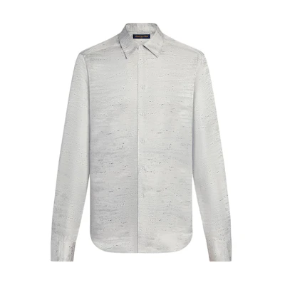 LOUIS VUITTON FW21 Marble Silk Long Sleeve Shirt Grey . 1A9790
