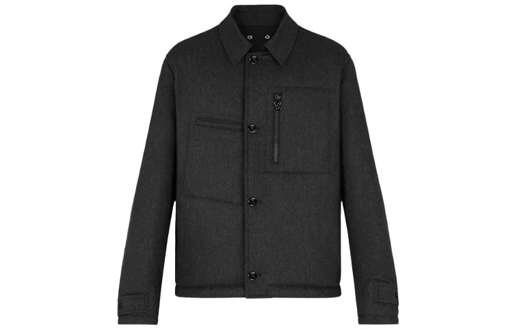 Louis Vuitton FW21 Monochrome Reversible Long-Sleeve Jacket Men’s Black/Grey 1A8HTS