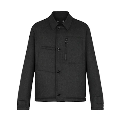 Louis Vuitton FW21 Monochrome Reversible Long-Sleeve Jacket Men’s Black/Grey 1A8HTS