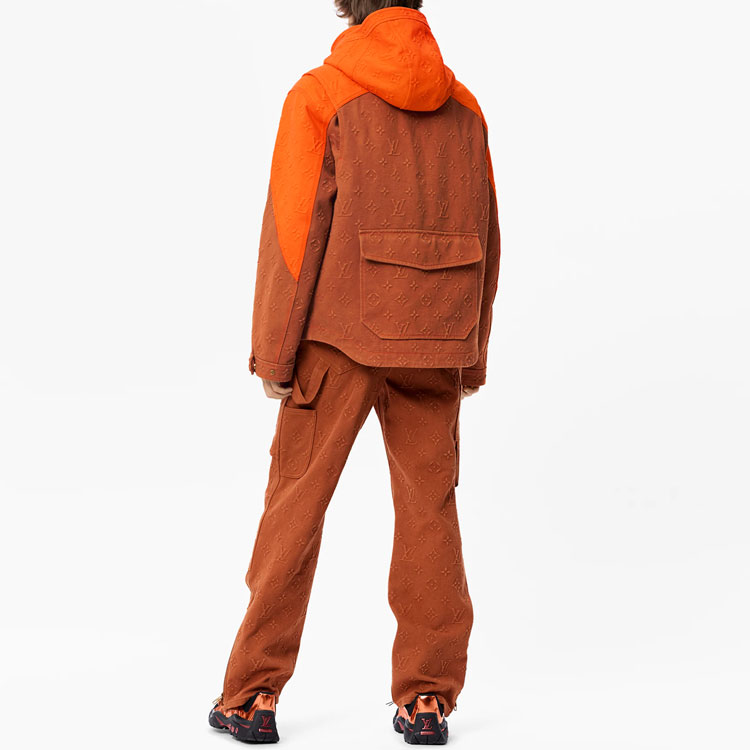 LOUIS VUITTON FW21 Monogram Denim Hooded Jacket Brown Fashion 1A972R 圖 4