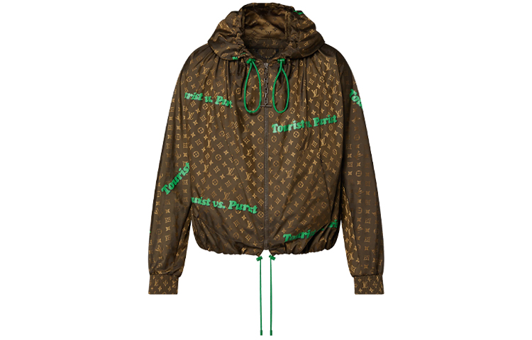 LOUIS VUITTON FW21 Monogram Logo Classic Zip Hoodie Jacket Brown (). 1A97A6