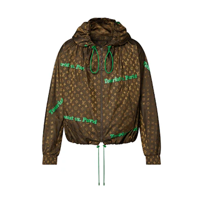 LOUIS VUITTON FW21 Monogram Logo Classic Zip Hoodie Jacket Brown (). 1A97A6