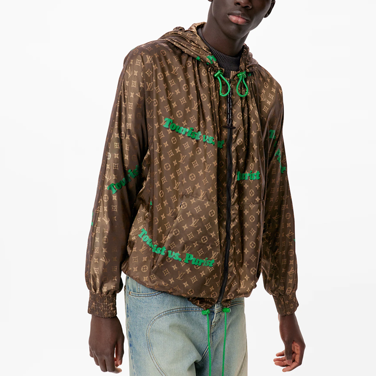 Purchase LOUIS VUITTON FW21 Monogram Logo Classic Zip Hoodie Jacket Brown (). 1A97A6