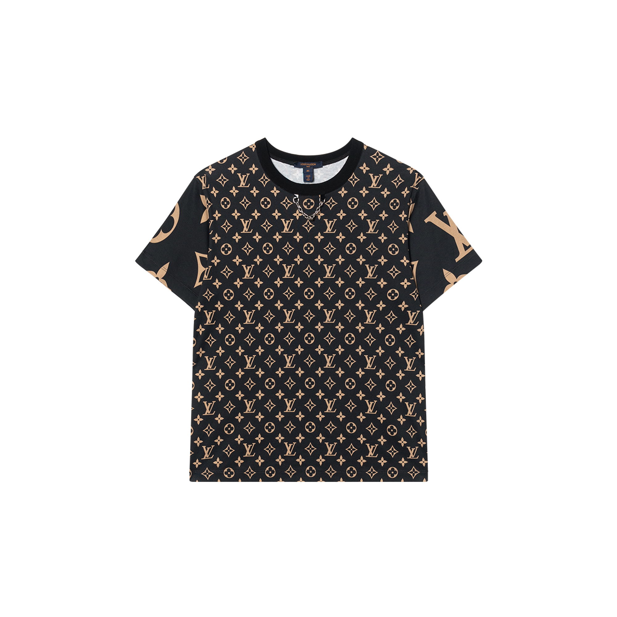 LOUIS VUITTON FW21 Monogram Logo Print Brown Short Sleeve T-Shirt Men. 1A93IW