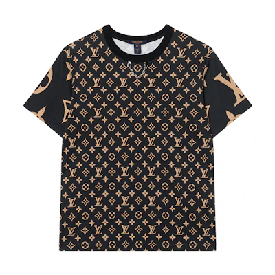LOUIS VUITTON FW21 Monogram Logo Print Brown Short Sleeve T-Shirt Men. 1A93IW