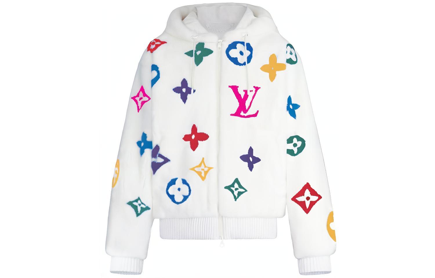 Louis Vuitton FW21 Monogram Mink Zip Hoodie White 1A96JA