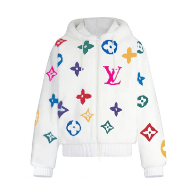 Louis Vuitton FW21 Monogram Mink Zip Hoodie White 1A96JA