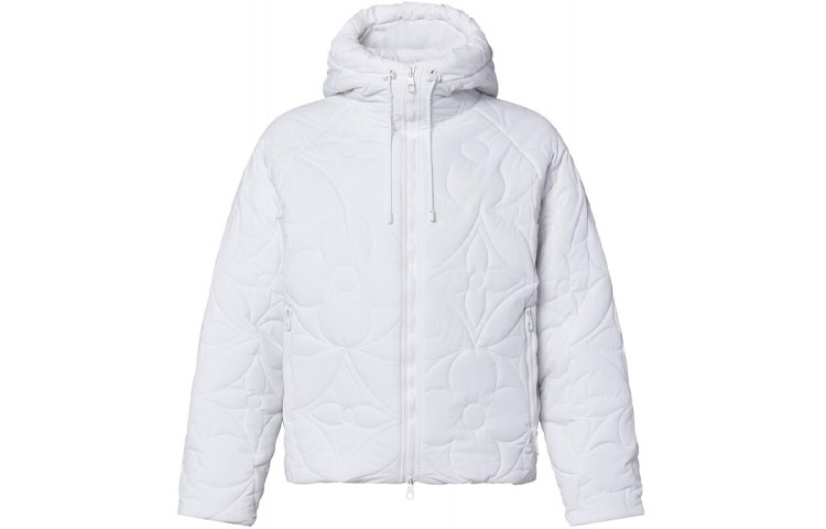 Louis Vuitton FW21 Monogram Quilted Zip Hoodie Jacket White Mens 1A9FVG