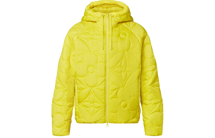 Louis Vuitton FW21 Monogram Quilted Zipper Hoodie Jacket Yellow Men’s 1A9FU0