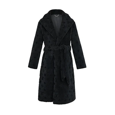 LOUIS VUITTON FW21 Monogram Wool Oversized Blazer Coat Black 1A5QJ5
