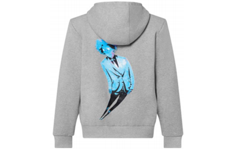 Lookbook 루이비통 FW21 네온 캐릭터 프린트 클래식 후디 그레이 패션. 1A96X7