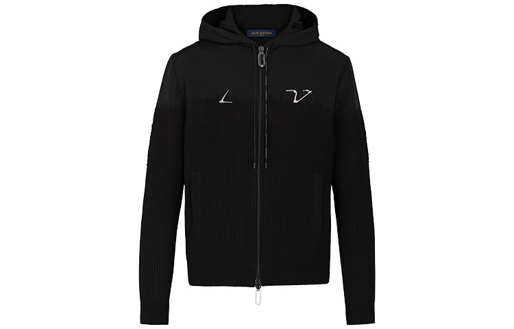 Louis Vuitton FW21 Nylon Zip-Up Hoodie Jacket Black Menswear 1A5W8O