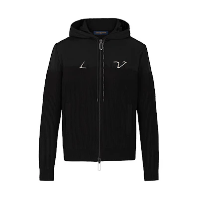 Louis Vuitton FW21 Nylon Zip-Up Hoodie Jacket Black Menswear 1A5W8O