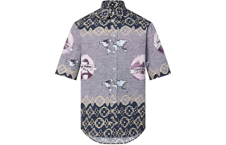 LOUIS VUITTON FW21 Pyramid Print Casual Short Sleeve Shirt Grey . 1A978A 圖 2