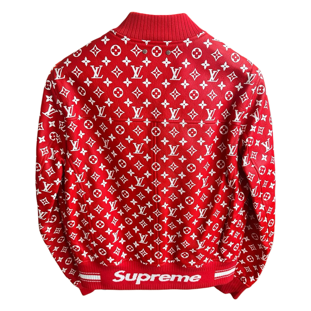 Lookbook LOUIS VUITTON FW21 Red Monogram Print Leather Jacket  Long Sleeve 1A3FSU