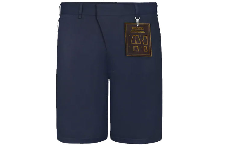 LOUIS VUITTON FW21 Removable Tag Cotton Twill Shorts Blue Mens. 1A5VLF