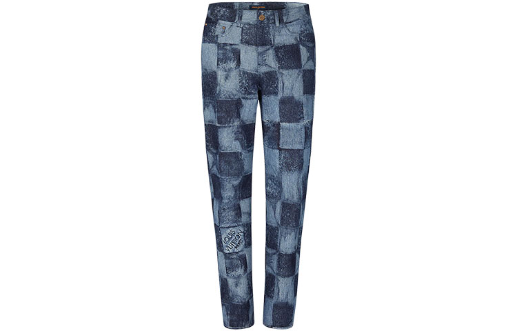 Order Pantalones Vaqueros Azules Checkered Saltprint LOUIS VUITTON FW21. 1A8X24