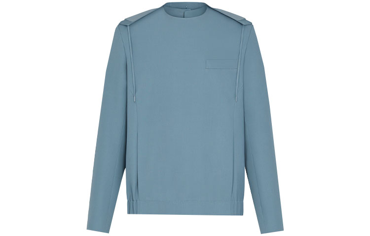 Louis Vuitton FW21 Solid Back-Zip Hooded Jacket Blue 1A8A4T