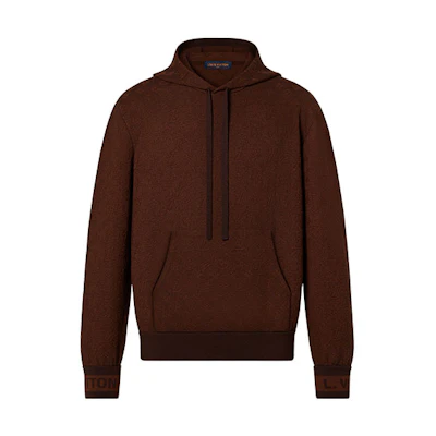 LOUIS VUITTON FW21 Solid Color Brown Hoodie Pullover with Drawstring. 1A96ZV