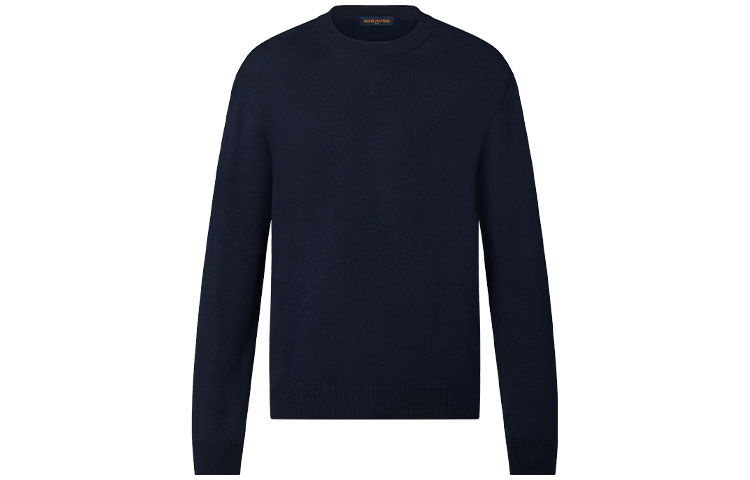 Louis Vuitton FW21 Solid Logo Embossed Sweatshirt Deep Blue 1A9FP9