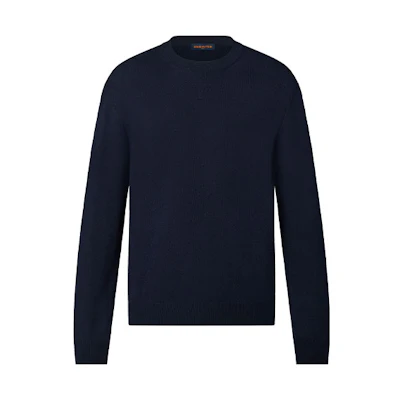 Louis Vuitton FW21 Solid Logo Embossed Sweatshirt Deep Blue 1A9FP9