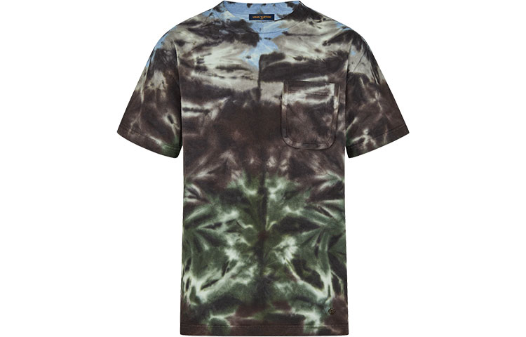 LOUIS VUITTON FW21 Tie-Dye Pocket Crewneck Tee Green Mens Shirt 1A5D95 圖 2