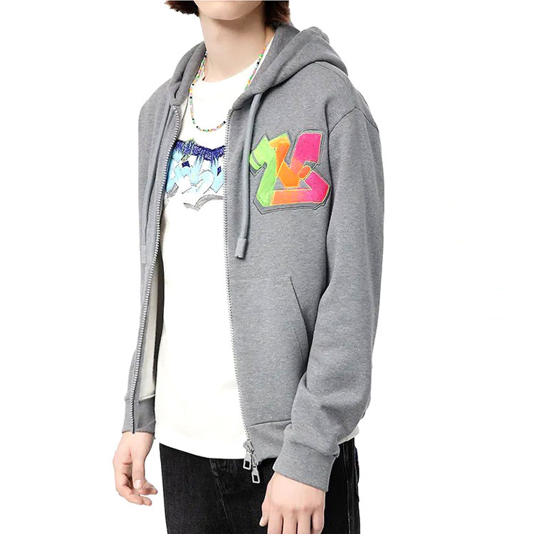 Lookbook 路易威登 FW22 3D 涂鸦印花拉链连帽衫 灰色 1AA4X5