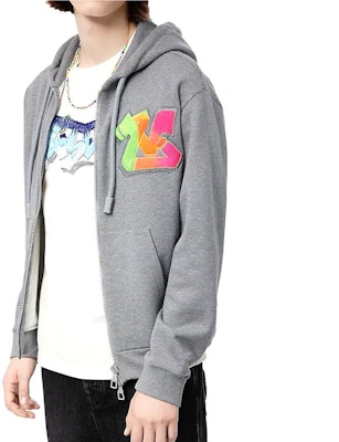 路易威登 FW22 3D 涂鸦印花拉链连帽衫 灰色 1AA4X5 Lookbook 路易威登 FW22 3D 涂鸦印花拉链连帽衫 灰色 1AA4X5