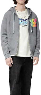 路易威登 FW22 3D 涂鸦印花拉链连帽衫 灰色 1AA4X5 Purchase 路易威登 FW22 3D 涂鸦印花拉链连帽衫 灰色 1AA4X5