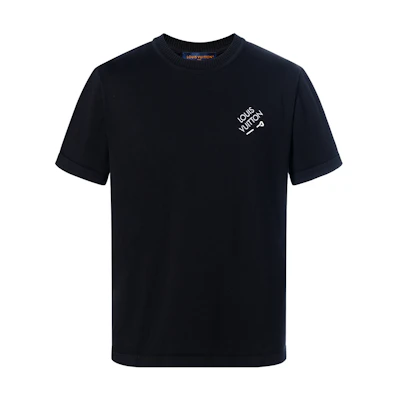 LOUIS VUITTON FW22 Black Embroidered Logo Crewneck T-Shirt. 1AATXH