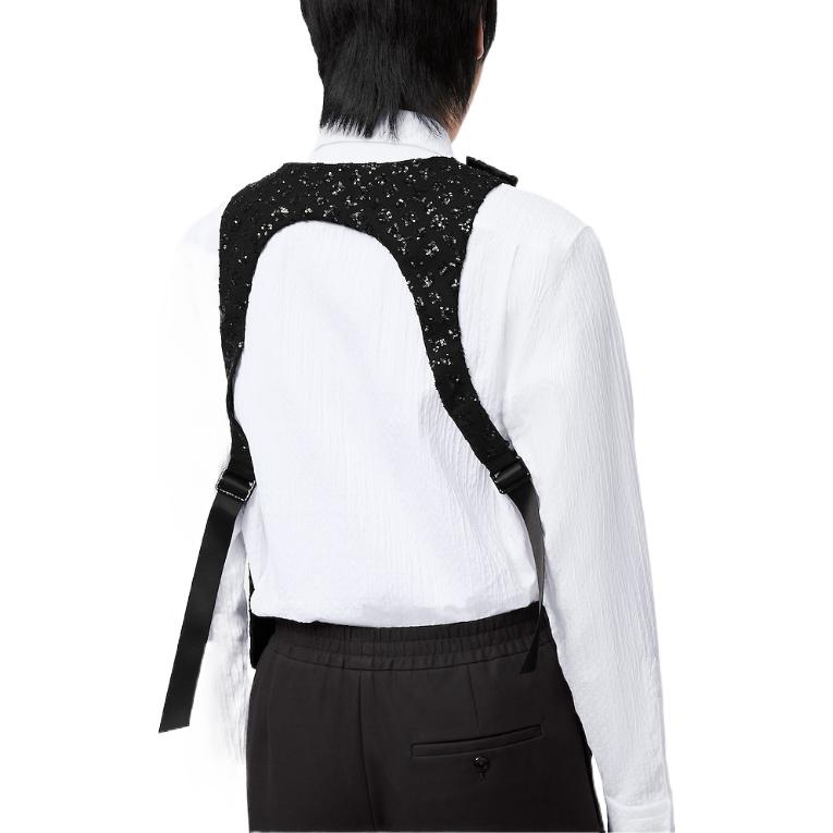 Shop LOUIS VUITTON FW22 Jaket Layer Tengah Malam Hitam untuk Acara Formal 1AA584