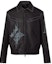 Order LOUIS VUITTON FW22 Black Leather Jacket with Zipper and Belted Design. 1AAVCA