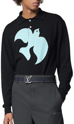 LOUIS VUITTON FW22 Black Loose Fit Polo with Chest Animal Print. 1AAT4M Purchase LOUIS VUITTON FW22 Black Loose Fit Polo with Chest Animal Print. 1AAT4M