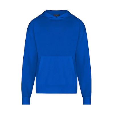LOUIS VUITTON FW22 Blue Kangaroo Pocket Cashmere Hoodie Sweater 1A5CKD