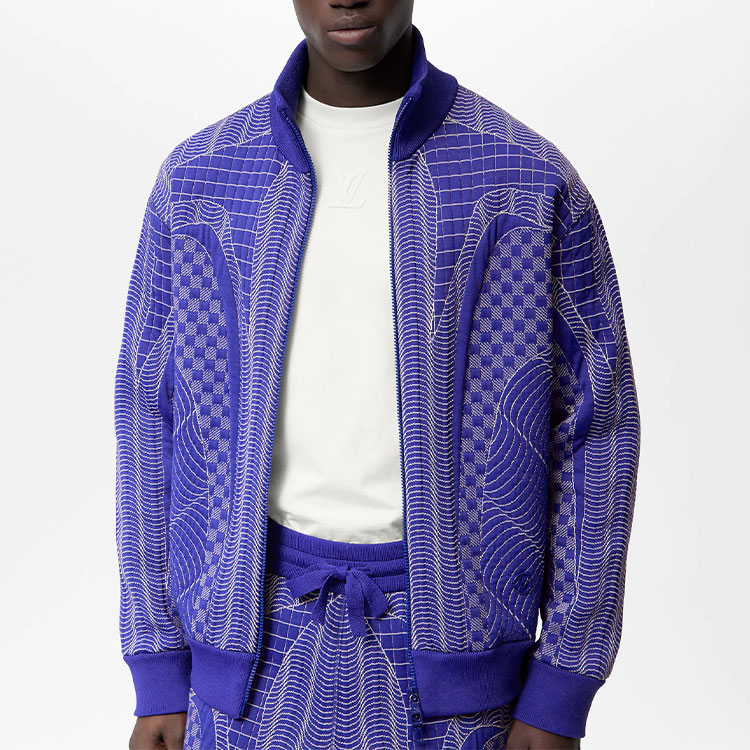LOUIS VUITTON FW22  Blue Striped Print Zip-Up Jacket. 1AA4TQ 圖 6