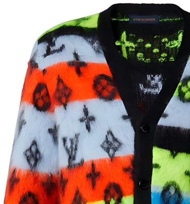 LOUIS VUITTON FW22 Colorful Mohair Knit Cardigan Sweater. 1AA53J Details for LOUIS VUITTON FW22 Colorful Mohair Knit Cardigan Sweater. 1AA53J