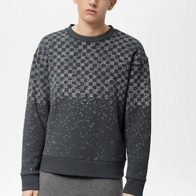 ルイヴィトン FW22 グレー チェック柄 カラーブロック クルーネックスウェットシャツ 1AA4TI Details for ルイヴィトン FW22 グレー チェック柄 カラーブロック クルーネックスウェットシャツ 1AA4TI
