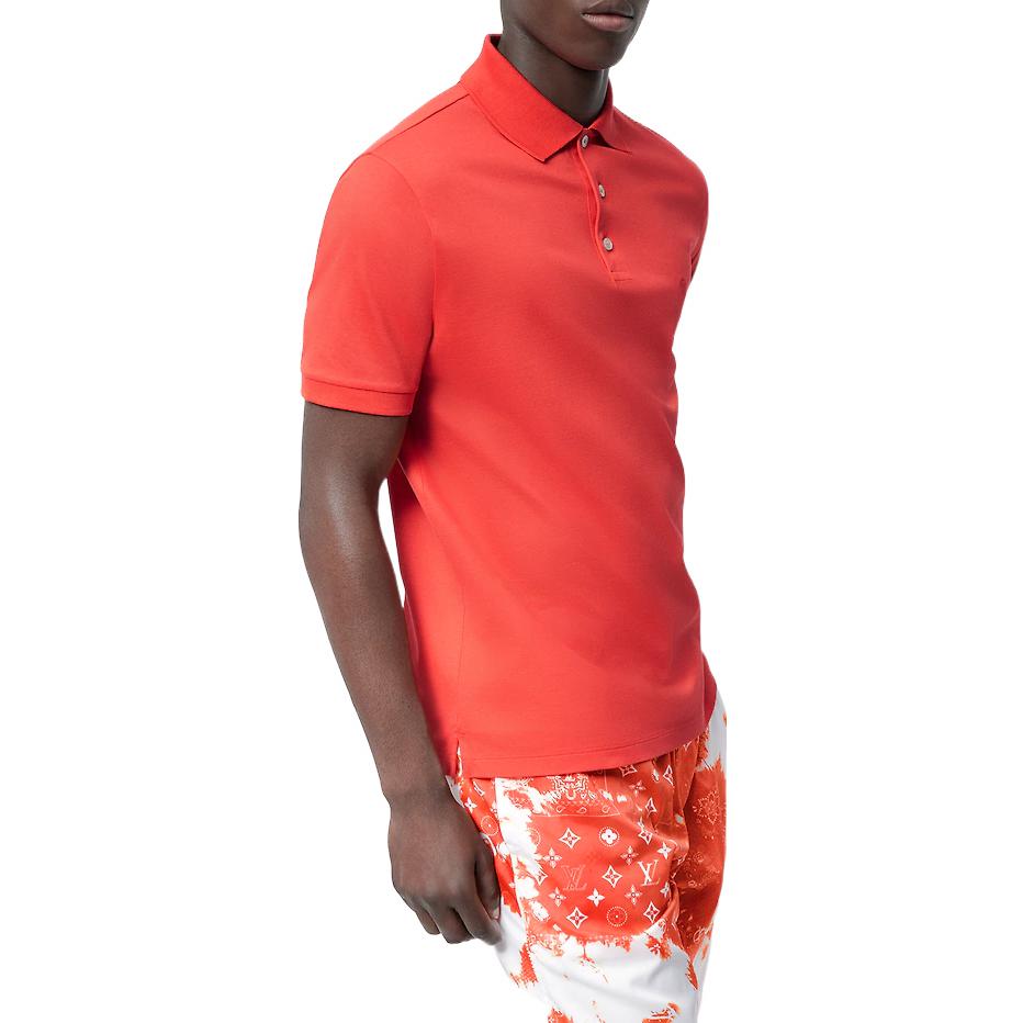 Shop ルイ・ヴィトン FW22 オレンジ無地半袖ポロシャツ 1AA4JD