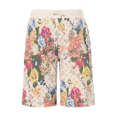 LOUIS VUITTON FW22 Pink Logo Floral Jacquard Casual Shorts. 1AAGW8