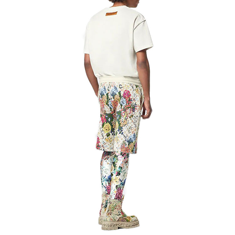 Shop LOUIS VUITTON FW22 Celana Pendek Kasual Logo Pink Floral Jacquard. 1AAGW8