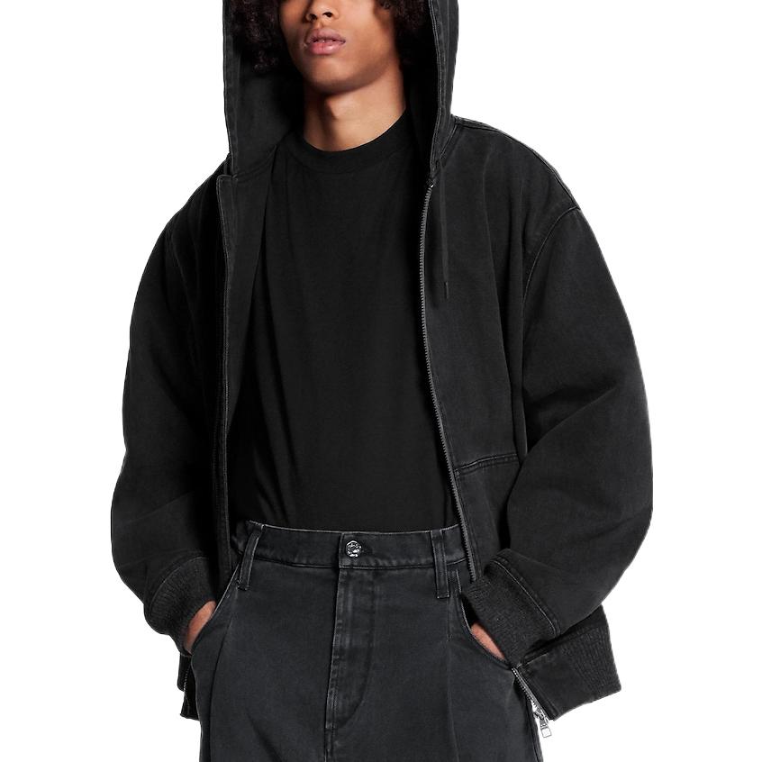 LOUIS VUITTON FW22  Vintage Washed Zip-Up Hoodie Black 1A5PAU 圖 4